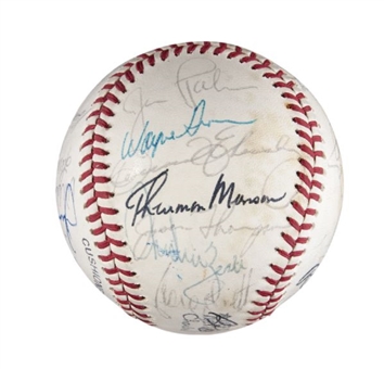 1977 American League All-Star Team Signed Baseball with 28 Signatures including Thurman Munson and George Steinbrenner